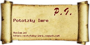 Pototzky Imre névjegykártya