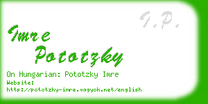 imre pototzky business card